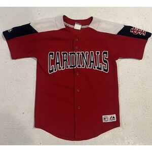 Vintage St Louis Cardinals Majestic Jersey Youth Medium Embroidered MLB Baseball